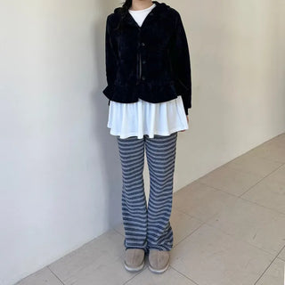 Frill Long T-shirt Layered Dress Tee Long Sleeve Inner