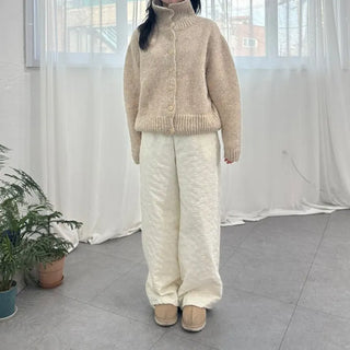 Two-way High-neck Wool Knit Spring Cardigan