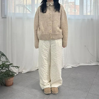 Two-way High-neck Wool Knit Spring Cardigan
