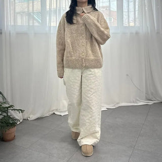 Two-way High-neck Wool Knit Spring Cardigan