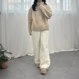 Two-way High-neck Wool Knit Spring Cardigan