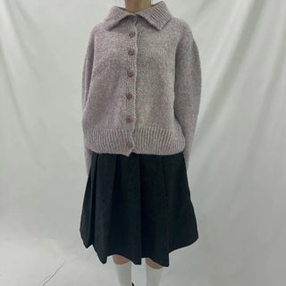 Two-way High-neck Wool Knit Spring Cardigan