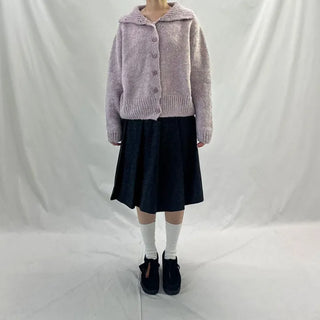 Two-way High-neck Wool Knit Spring Cardigan