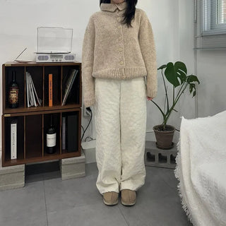 Two-way High-neck Wool Knit Spring Cardigan