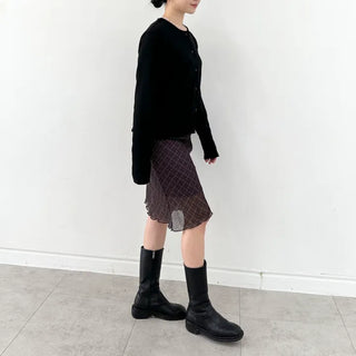 Geek Chic Check Chiffon Midi Skirt