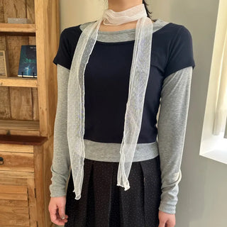 Dot See-through Scarf Tie Muffler