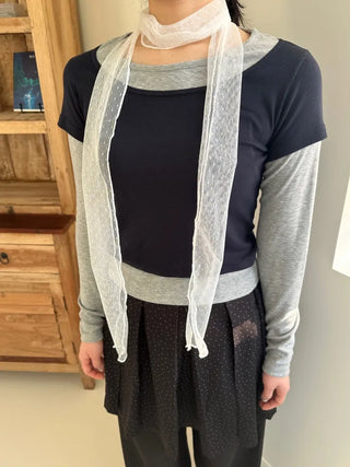 Dot See-through Scarf Tie Muffler