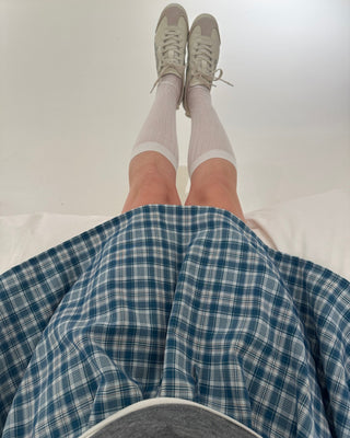 Check Layered Elastic Skirt Mini Skirt