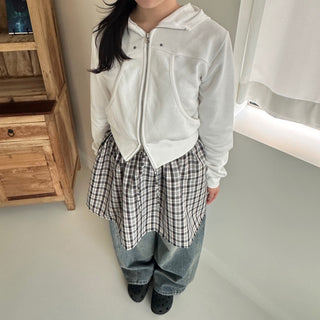 Check Layered Elastic Skirt Mini Skirt