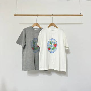 Strawberry Print Boxy Tee Strawberry Short Sleeve Tee