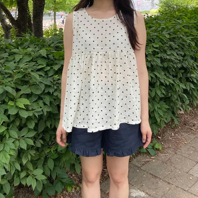 Polka Dot Sleeveless Blouse Mori Girl Dot Summer Sleeveless T-shirt