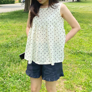 Polka Dot Sleeveless Blouse Mori Girl Dot Summer Sleeveless T-shirt