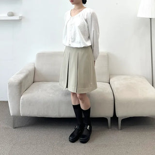 Pleated Midi Skirt