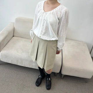 Pleated Midi Skirt