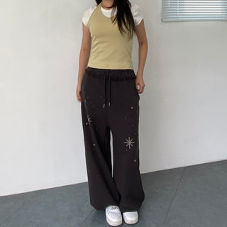 Layered halterneck ribbed sleeveless t-shirt