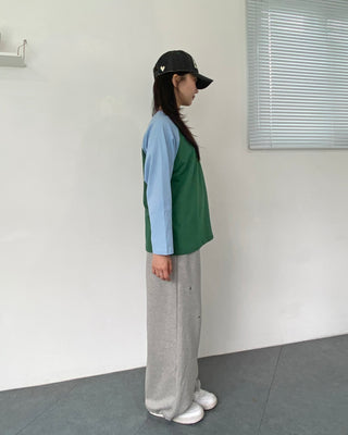 Eyelet Cubic Terry Balloon Elastic Waist Pants Wide Jogger Pants