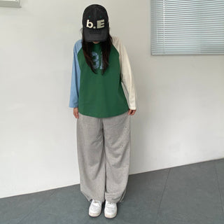 Eyelet Cubic Terry Balloon Elastic Waist Pants Wide Jogger Pants