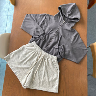 Velvet Tiny Dot Elastic Waist Shorts Autumn Polka Dot Shorts