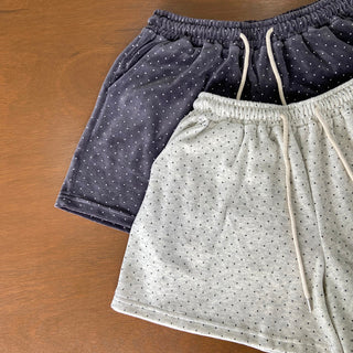 Velvet Tiny Dot Elastic Waist Shorts Autumn Polka Dot Shorts