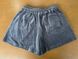 Velvet Tiny Dot Elastic Waist Shorts Autumn Polka Dot Shorts