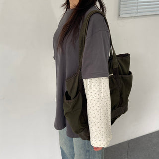 Small Floral Color Block Layered Boxy T-shirt Floral Long Sleeve Tee