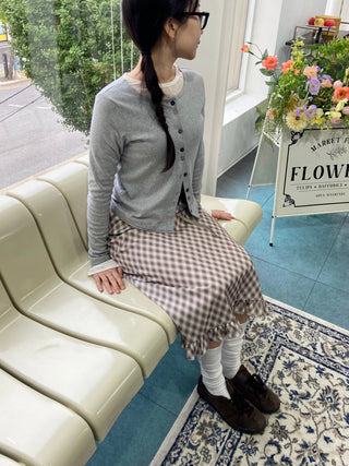 Colorful Button Stretch Cardigan Slim Fit Daily Cotton Cardigan