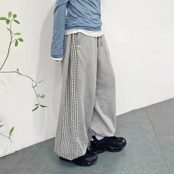 Vintage Check Contrast Pocket Jogger Pants Training Pants