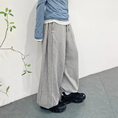 Vintage Check Contrast Pocket Jogger Pants Training Pants