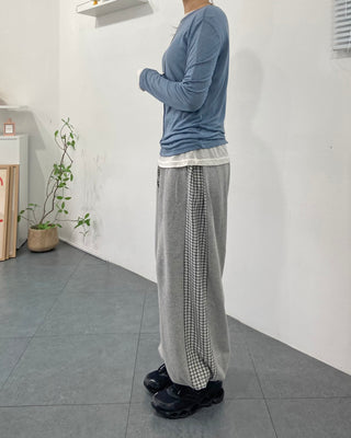 Vintage Check Contrast Pocket Jogger Pants Training Pants