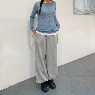 Vintage Check Contrast Pocket Jogger Pants Training Pants