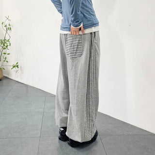 Vintage Check Contrast Pocket Jogger Pants Training Pants