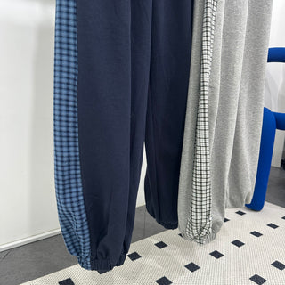 Vintage Check Contrast Pocket Jogger Pants Training Pants