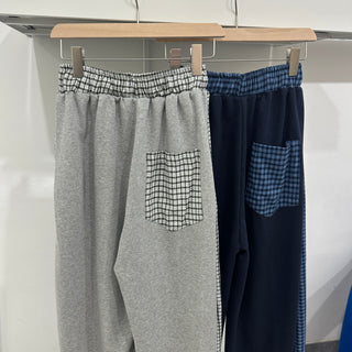 Vintage Check Contrast Pocket Jogger Pants Training Pants