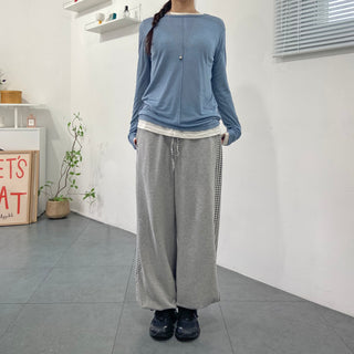 Vintage Check Contrast Pocket Jogger Pants Training Pants