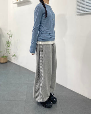 Tencel Cut-out Long Sleeve Layered T-shirt