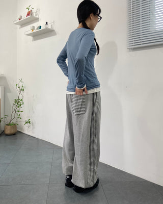 Tencel Cut-out Long Sleeve Layered T-shirt