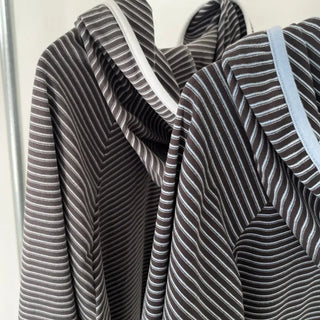 Diagonal Button Striped Hoodie Color Block Stripe Hoodie