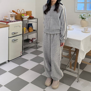 Hairy Lace Track Zip-Up Hoodie Set
