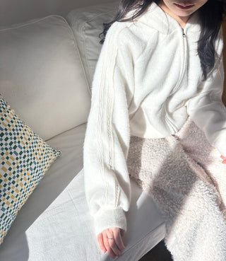 Hairy Lace Track Zip-Up Hoodie Set
