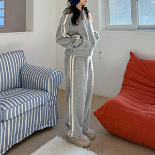 Hairy Lace Track Zip-Up Hoodie Set