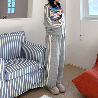 Hairy Lace Track Zip-Up Hoodie Set
