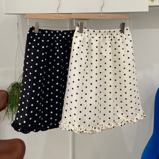 Polka dot frill midi skirt polka dot spring skirt
