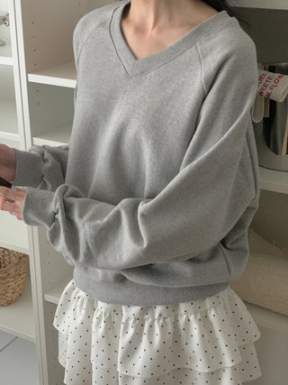 Olive V-neck Spring Sweatshirt