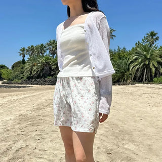 Punched Straight Lace Sleeveless Layered Top