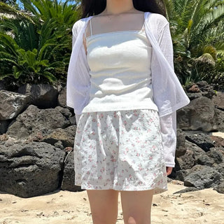Punched Straight Lace Sleeveless Layered Top