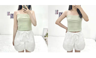 Punched Straight Lace Sleeveless Layered Top