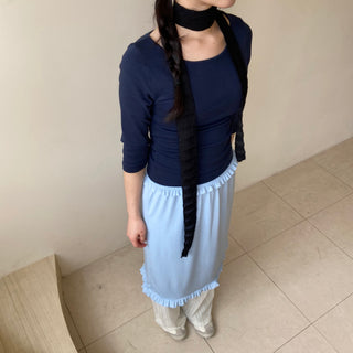 Boat Neck Sleeveless T-shirt, Lip Neck, Basic Stretch Spandex Layered T-shirt