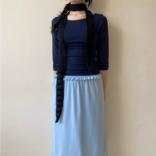 Boat Neck Sleeveless T-shirt, Lip Neck, Basic Stretch Spandex Layered T-shirt