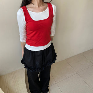 Modal Spandex Color Layered Sleeveless Bustier