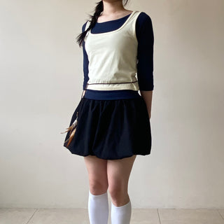 Modal Spandex Color Layered Sleeveless Bustier